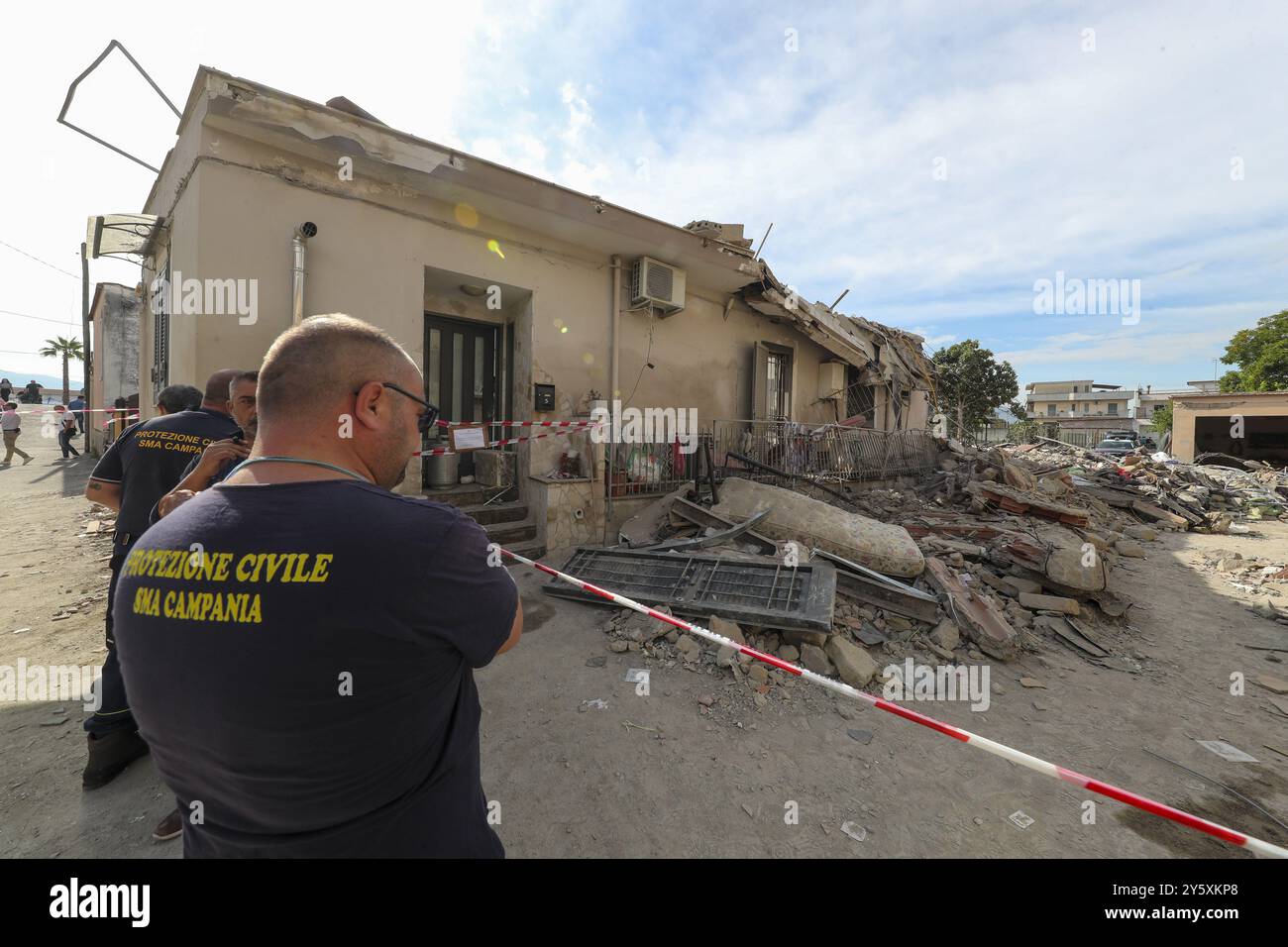 The site of a building collapse in Saviano, in the district of Naples ...