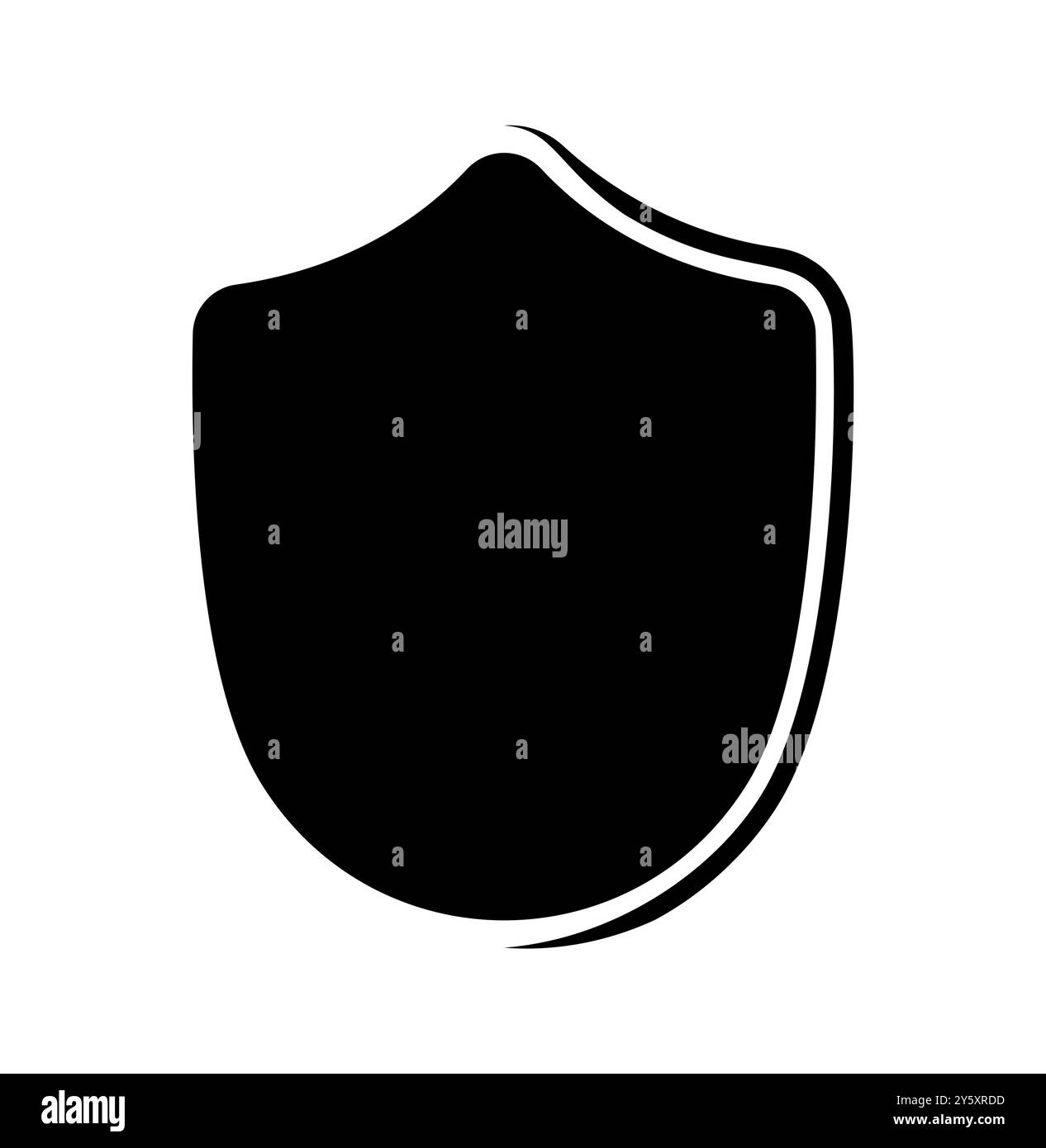 Shield logo template flat illustration, shielding icon in black and ...