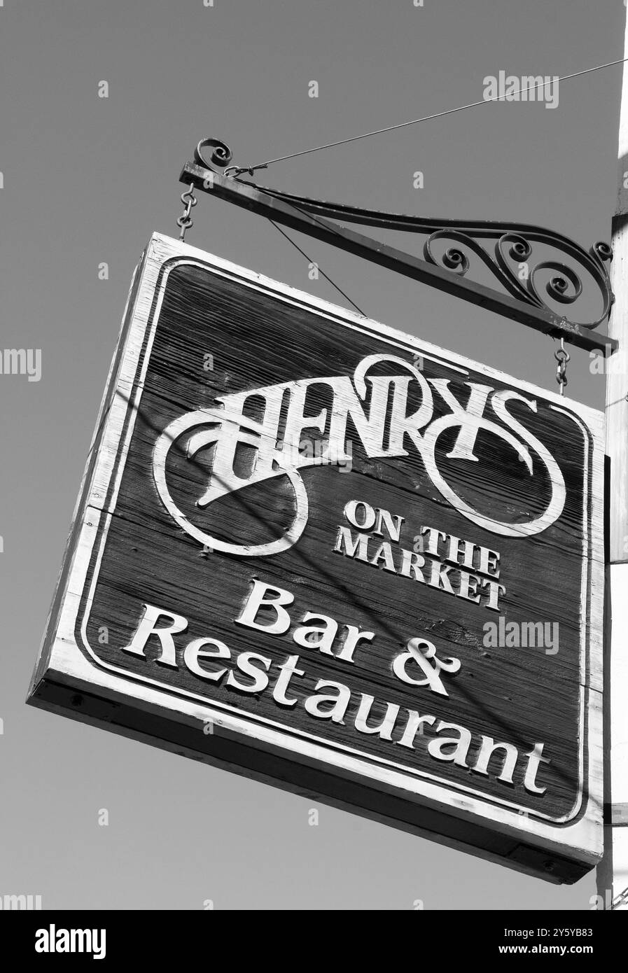 Henry's Bar And Grill sign in Charleston South Carolina, USA. Stock Photo