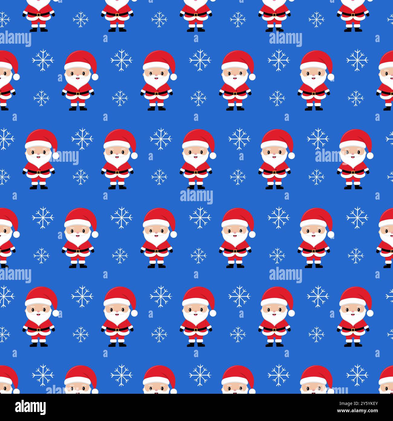 Seamless repeating New Year pattern of Santa Clauses Stock Photo - Alamy