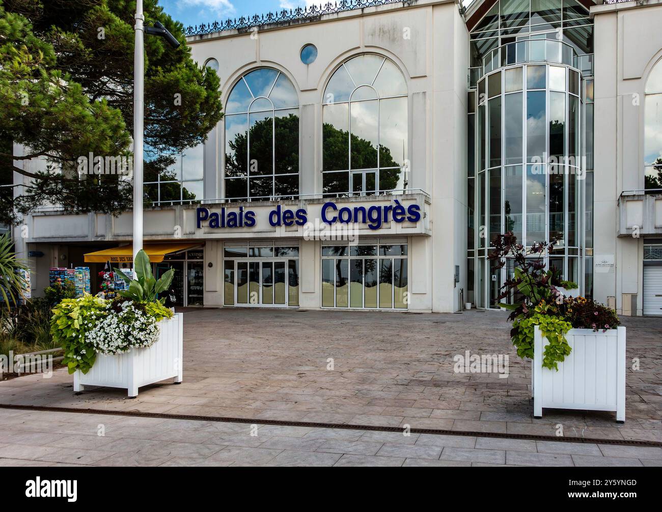 Entrance of the Palais des Congrés,  Arcachon, France. Convention and exhibition centre. Stock Photo