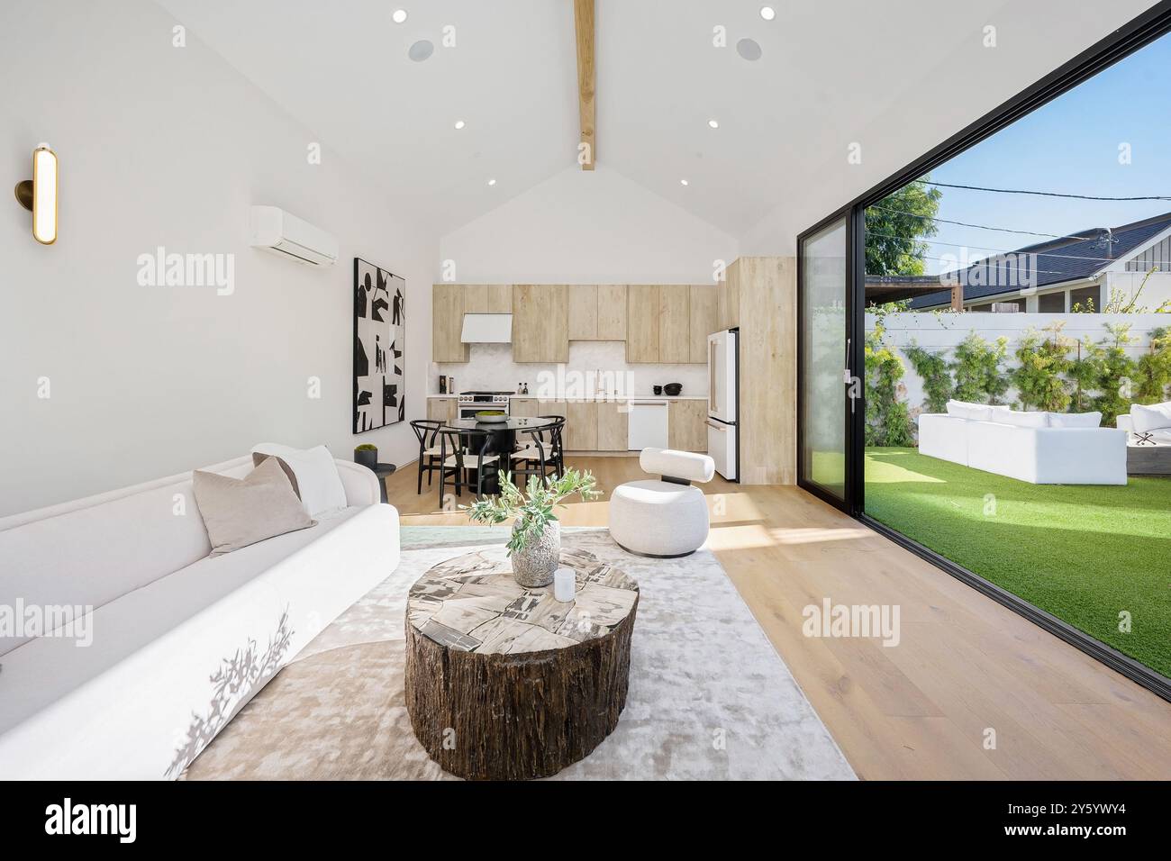 Sliding glass doors modern living room hi-res stock photography and ...