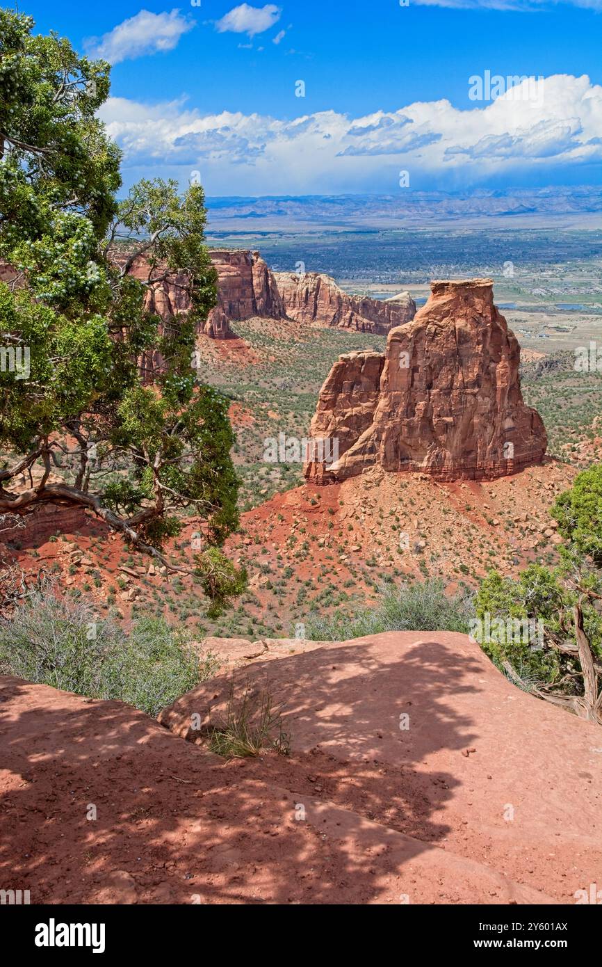 Independence Monument rock formation in heart of canyon valley at ...