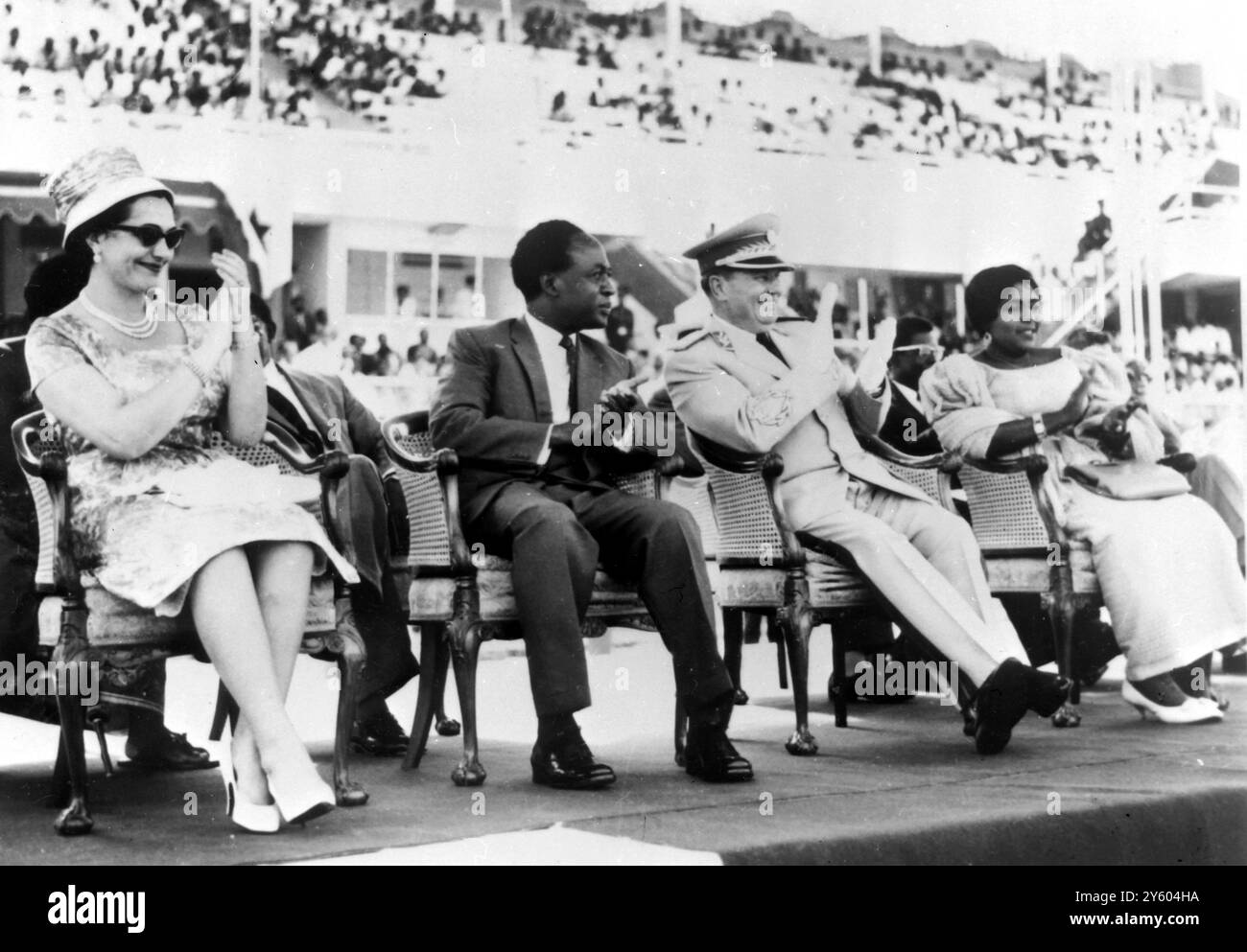 PRESIDENT OF YUGOSLAVIA TITO AND PRESIDENT OF GHANA NKRUMAH WITH THEI