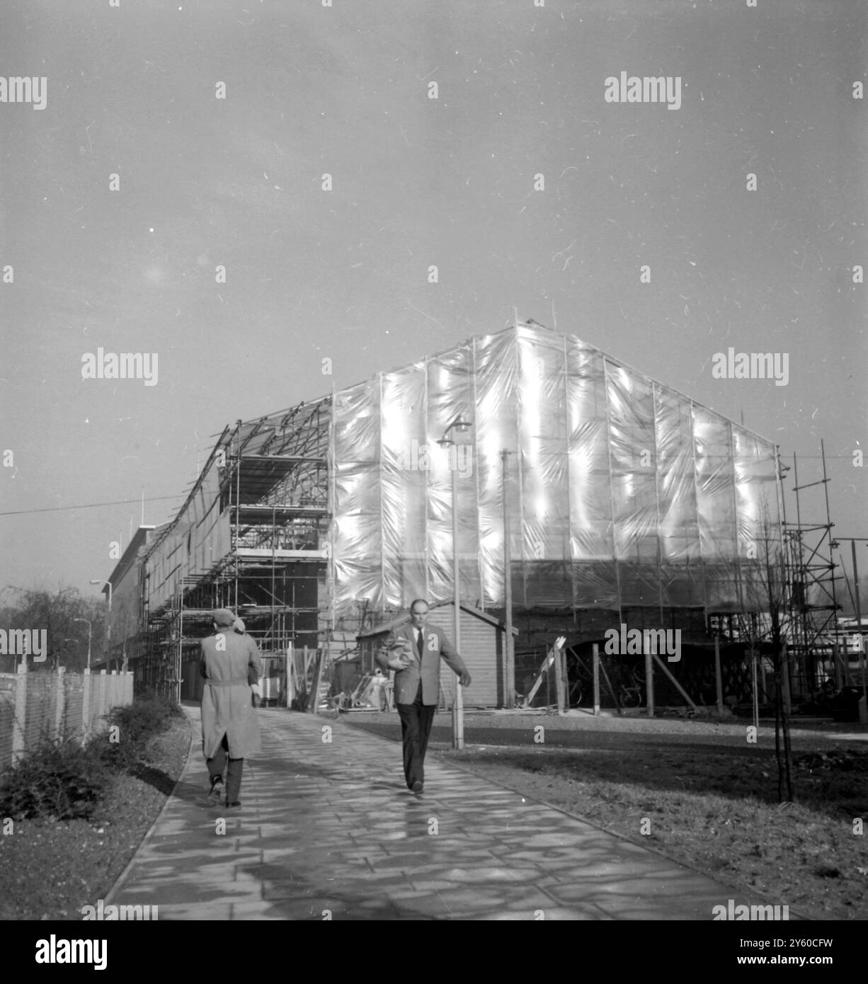 Building Polythine Building covering Black and White Stock Photos & Images - Alamy