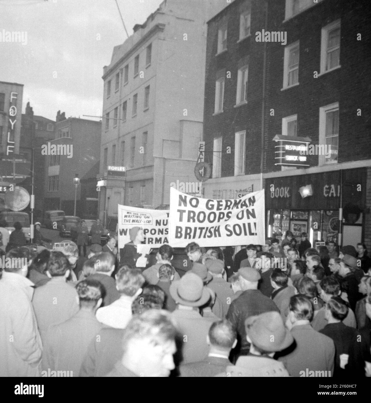 ANTI GERMAN PROTEST IN SOHO, LONDON 10 DECEMBER 1960 Stock Photo - Alamy
