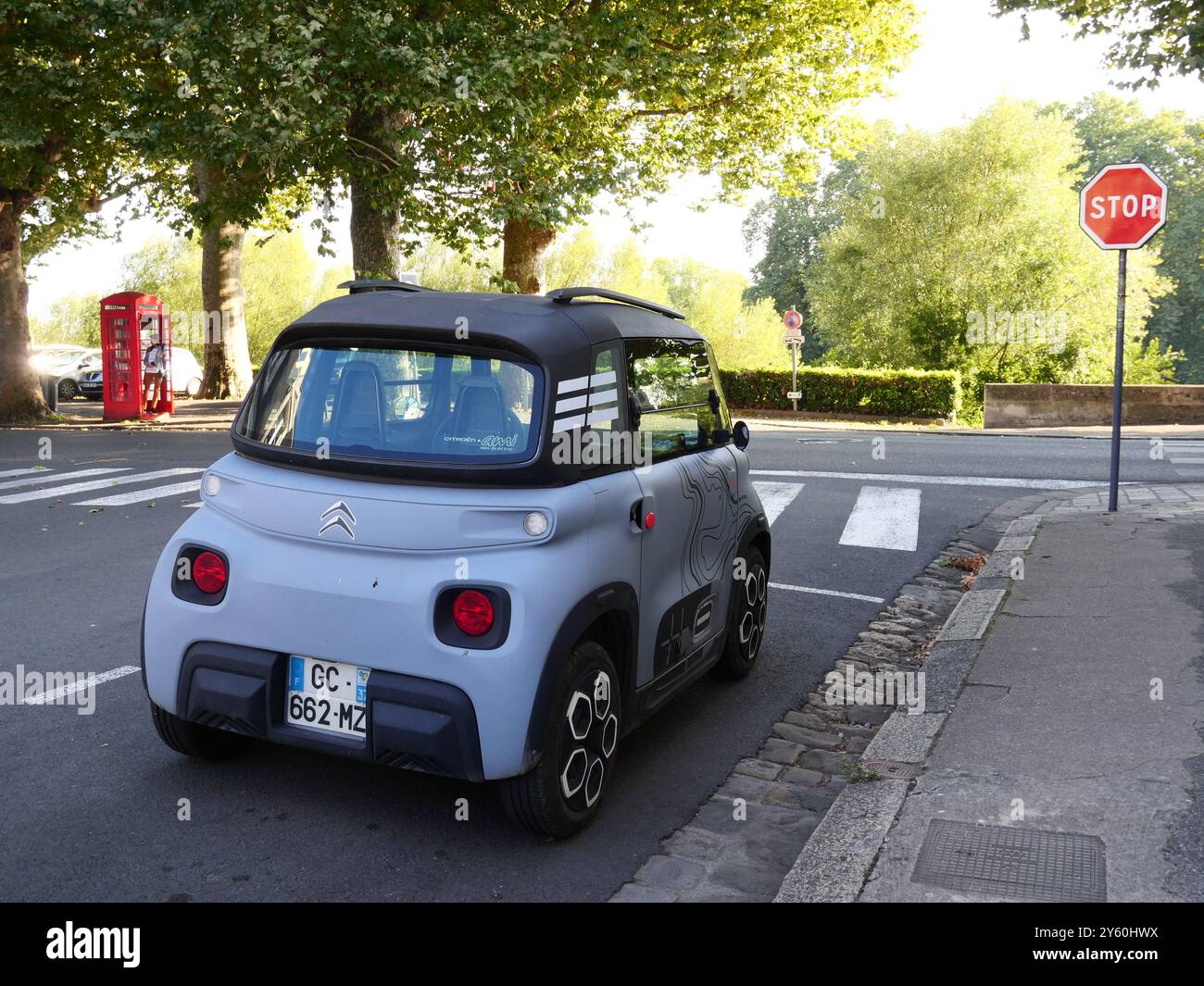 Citroen Ami electric car parked on a street in Chinon, Loire Valley ...