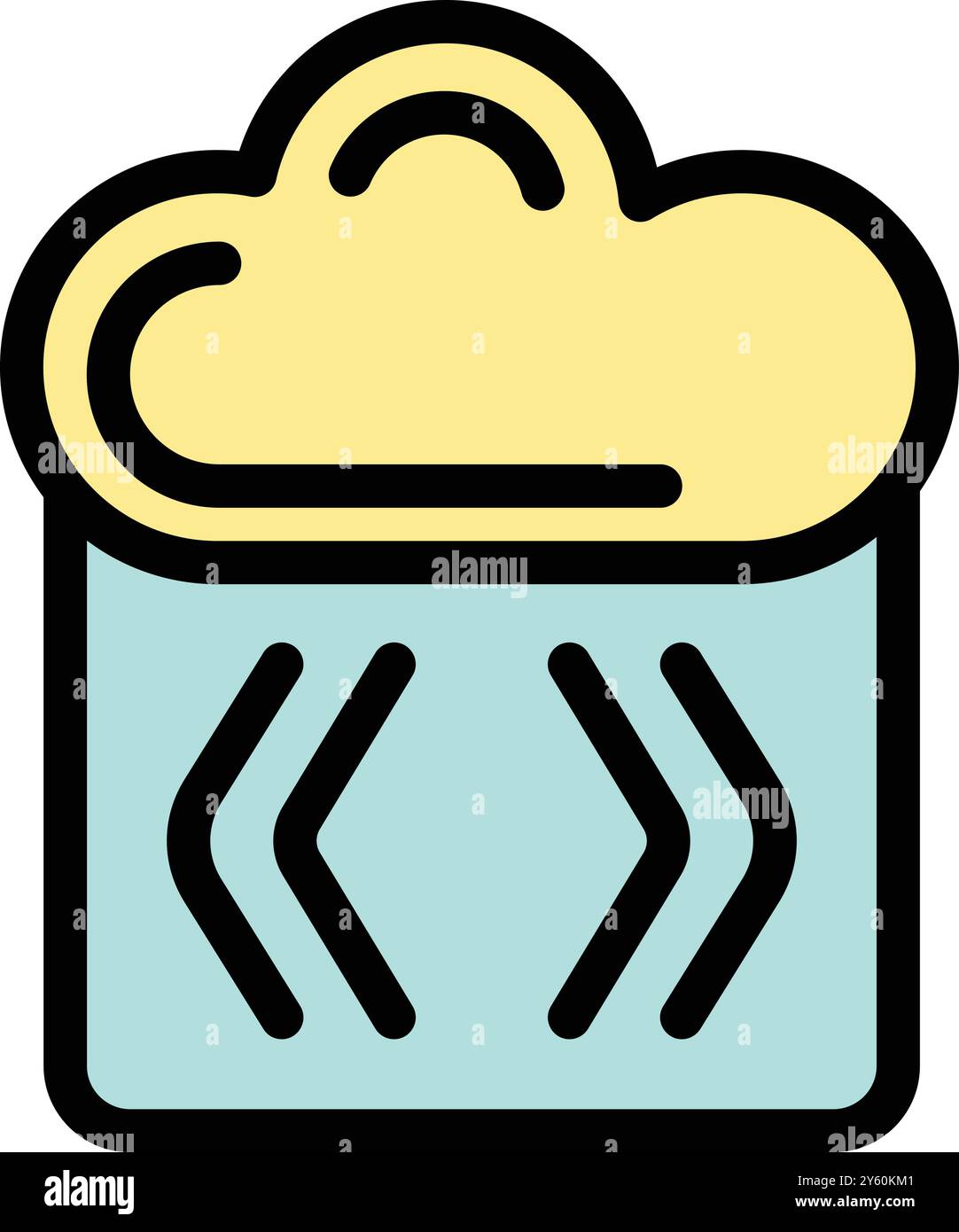 Database symbol with a cloud on top is representing cloud computing Stock Vector