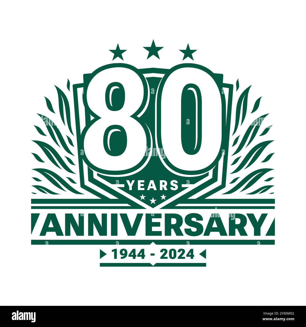 80 years anniversary celebration shield design template. 80th ...