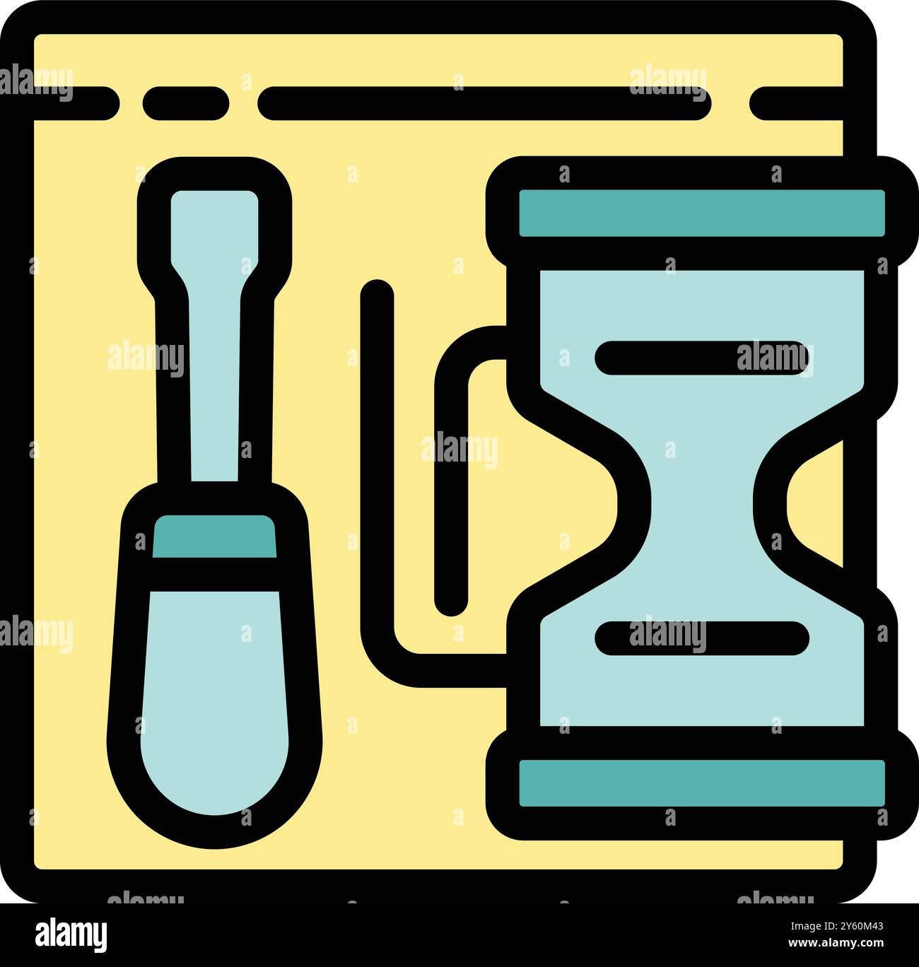 Electronic cigarette user preparing his vape device using tools and e liquid Stock Vector