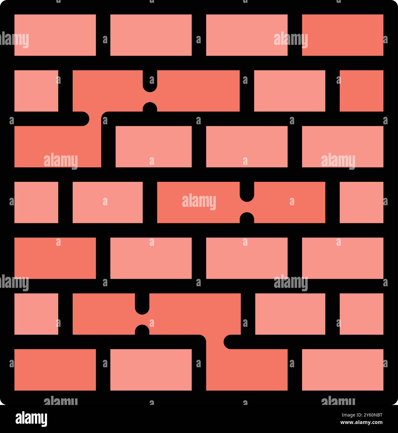 Brick wall is representing a concept of safety, protection and firmness Stock Vector