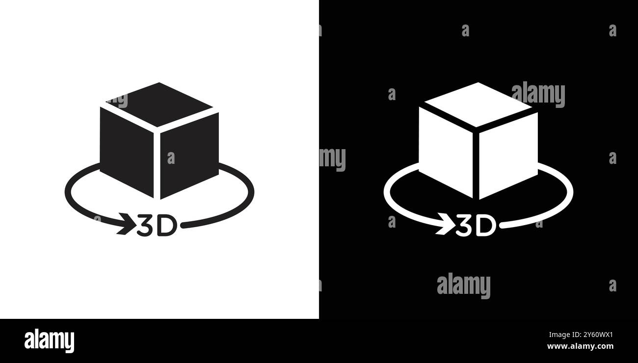 3D icon vector logo set collection or bundle pack group Stock Vector