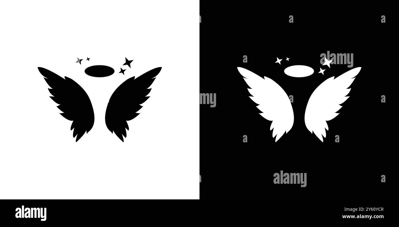 angel wing icon vector logo set collection or bundle pack group Stock ...