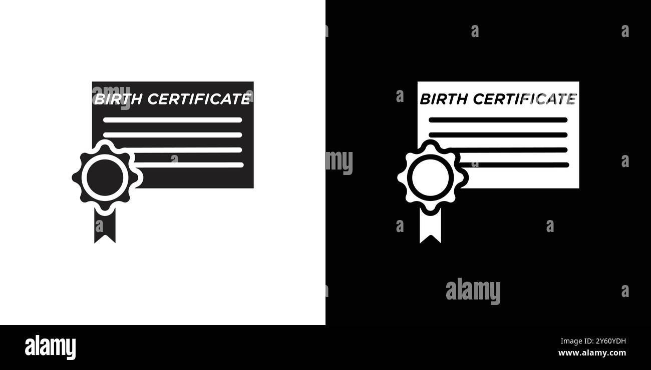Birth certification icon vector logo set collection or bundle pack group Stock Vector