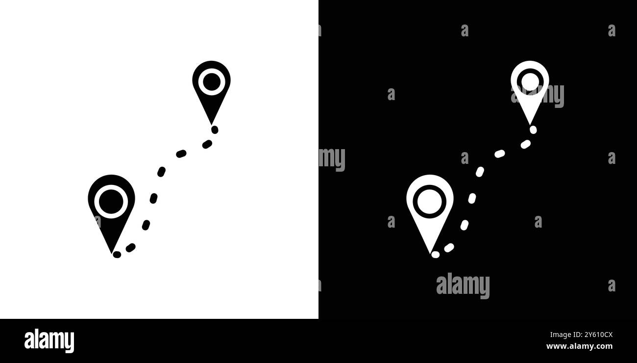Destination distancing icon vector logo set collection or bundle pack group Stock Vector
