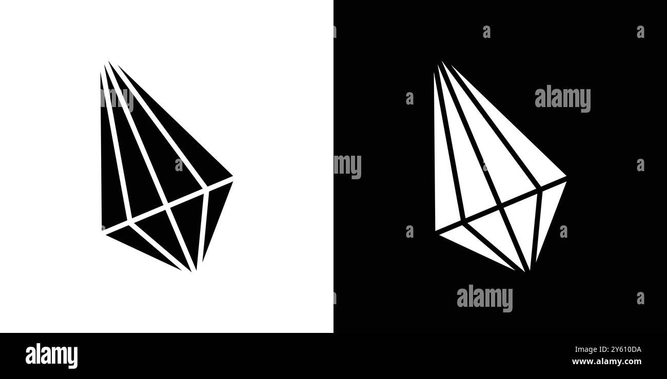 crystal prism icon vector logo set collection or bundle pack group Stock Vector