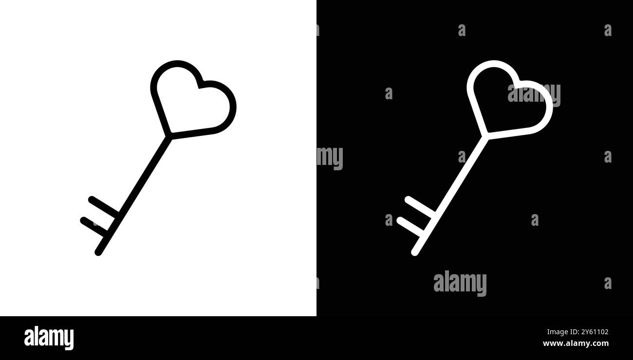 Love key icon vector logo set collection or bundle pack group Stock Vector