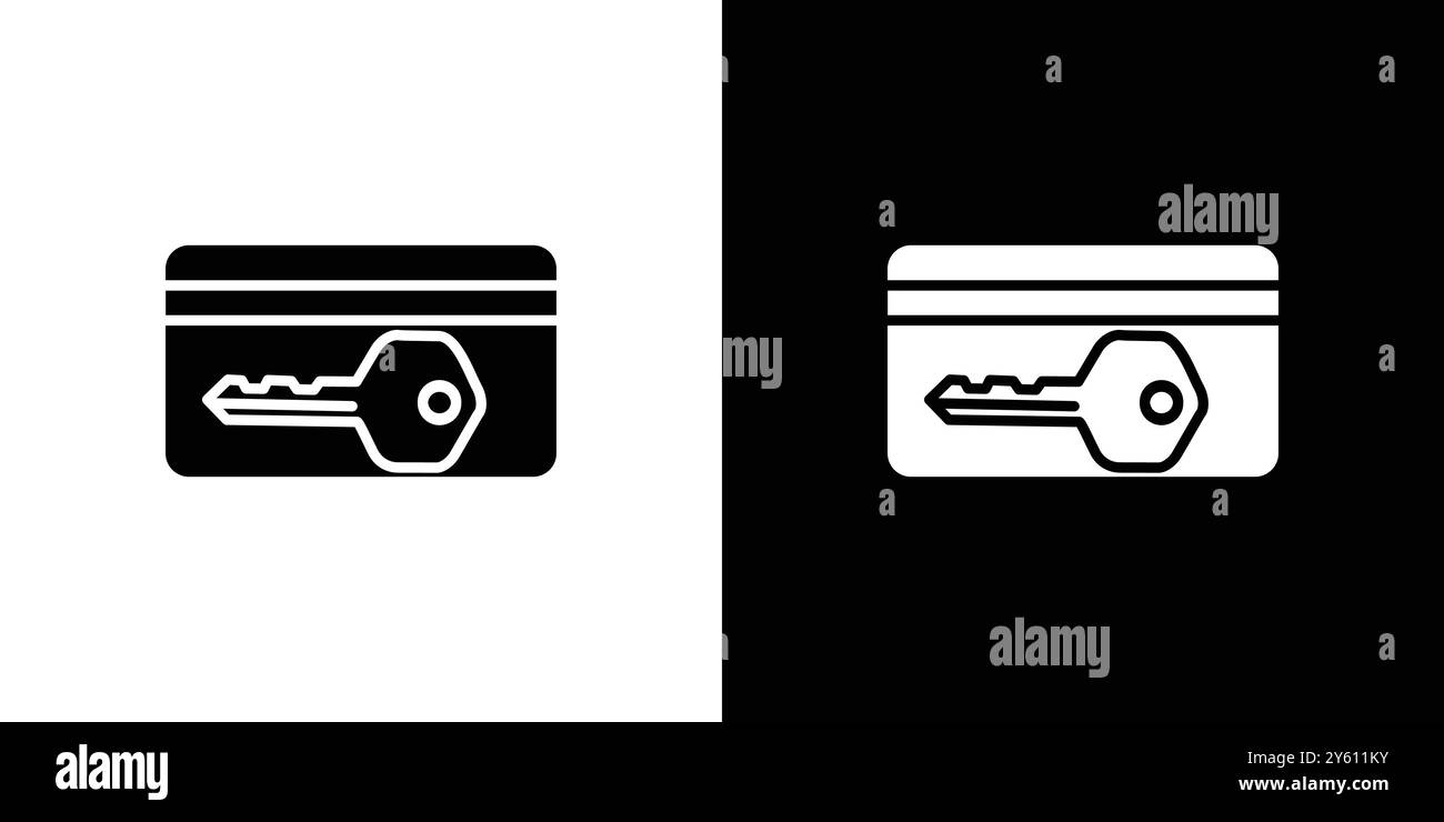 Keycard access icon vector logo set collection or bundle pack group Stock Vector