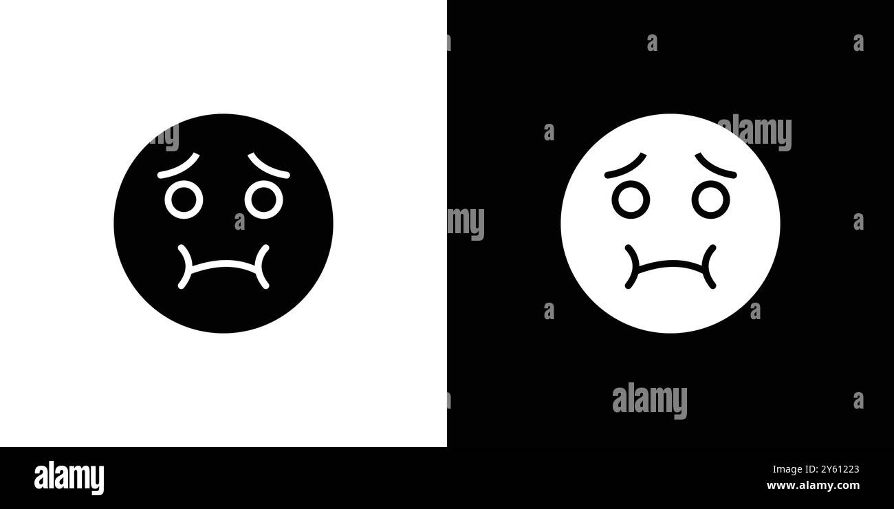 Nauseated emoji icon vector logo set collection or bundle pack group Stock Vector