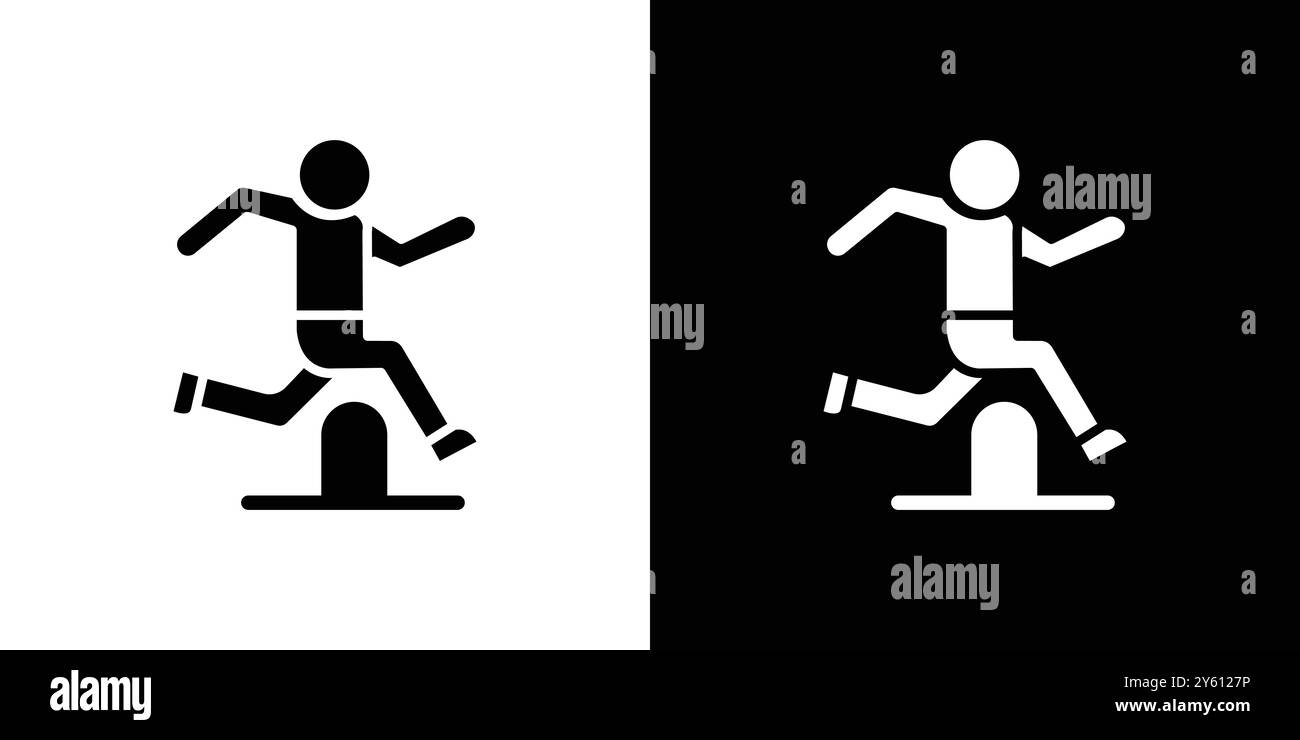Obstacle race icon vector logo set collection or bundle pack group ...
