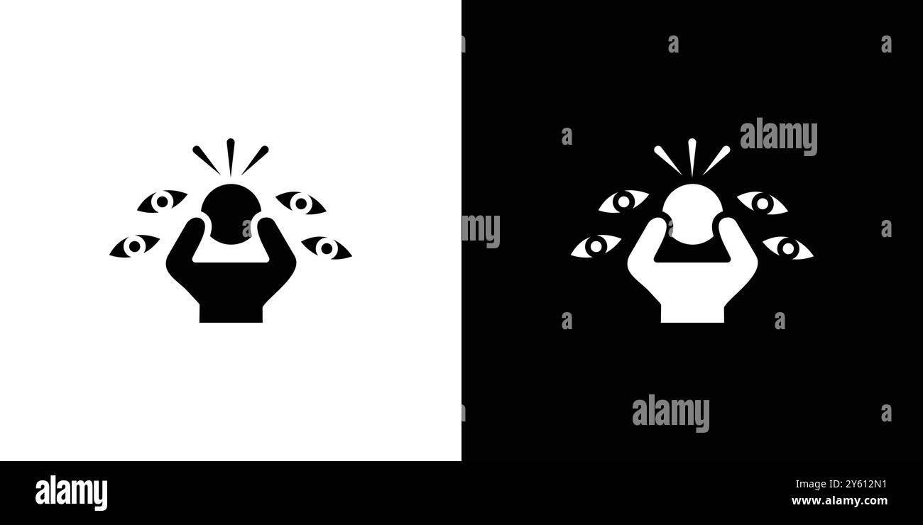 Paranoia icon vector logo set collection or bundle pack group Stock Vector