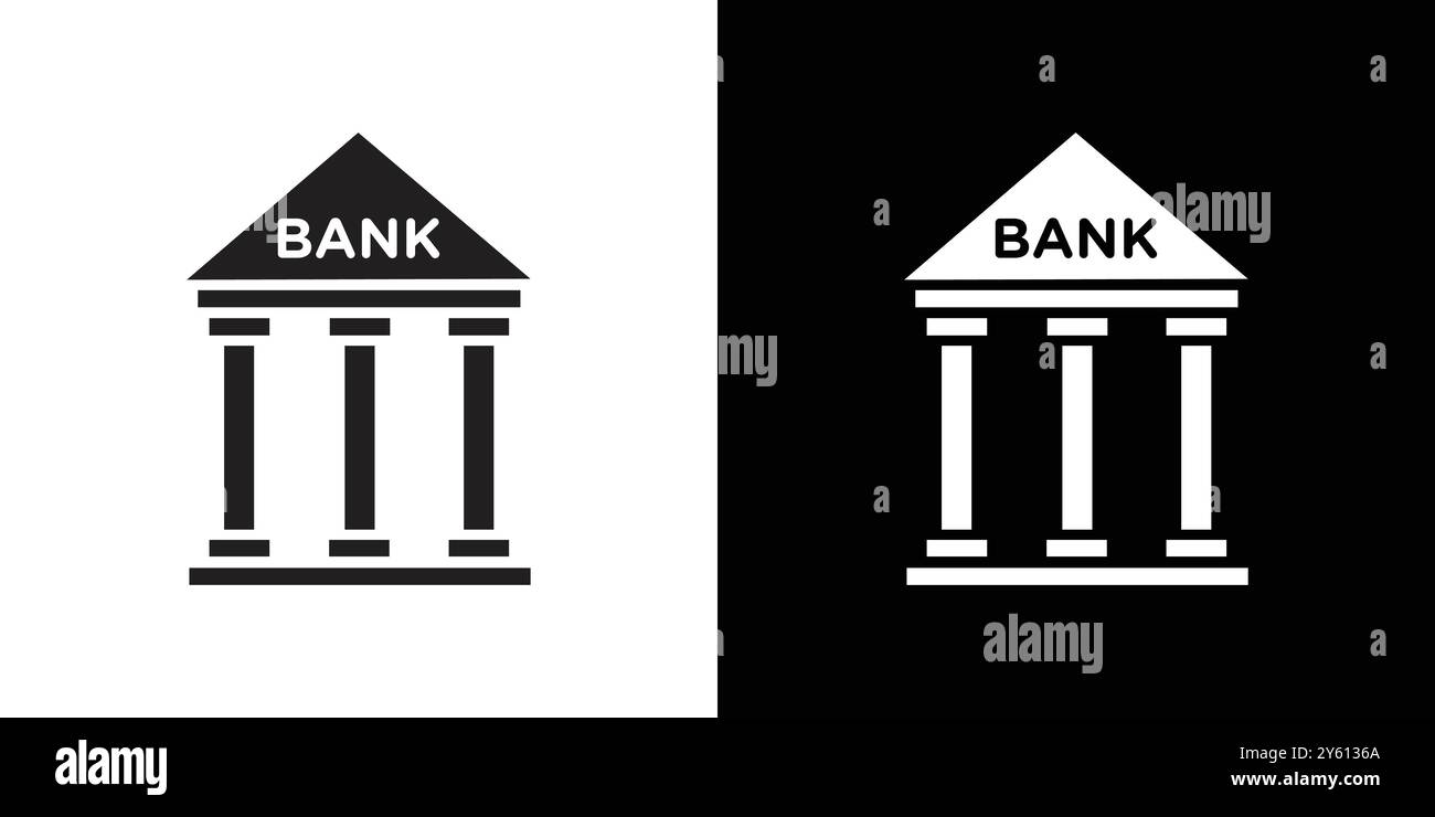 Bank icon vector logo set collection or bundle pack group Stock Vector