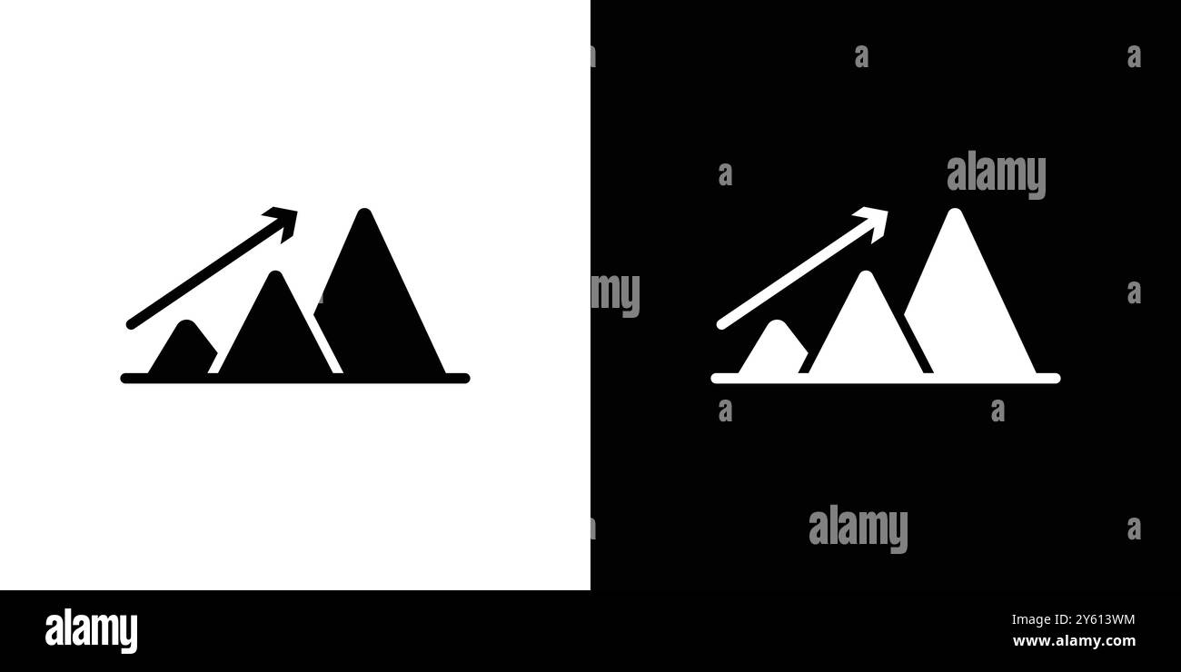 Uphill icon vector logo set collection or bundle pack group Stock Vector
