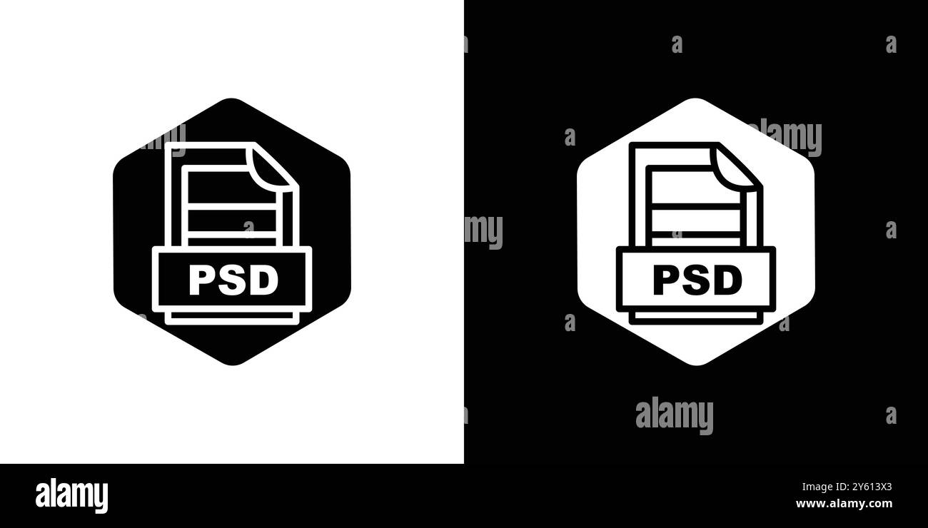 PSD File Format Icon vector logo set collection or bundle pack group Stock Vector