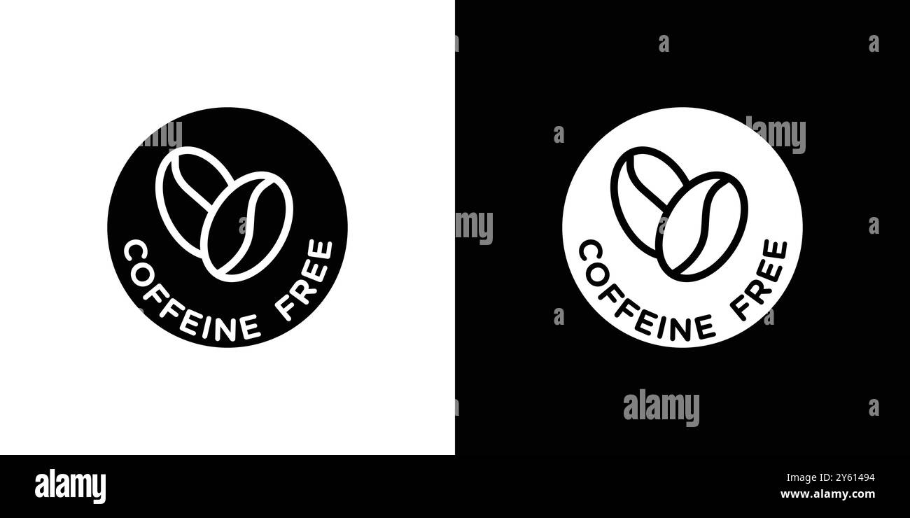 coffeine free icon vector logo set collection or bundle pack group Stock Vector