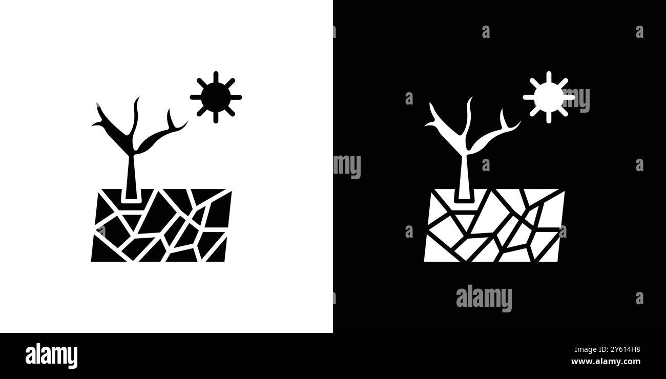 Drought icon vector logo set collection or bundle pack group Stock Vector
