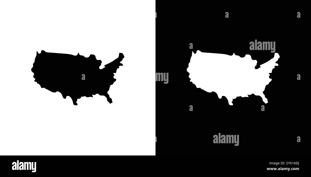 USA Map icon vector logo set collection or bundle pack group Stock ...
