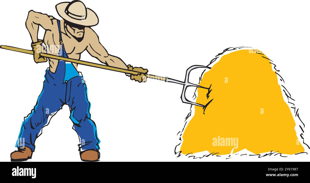 Farming farmer cultivating field Stock Vector Images - Alamy