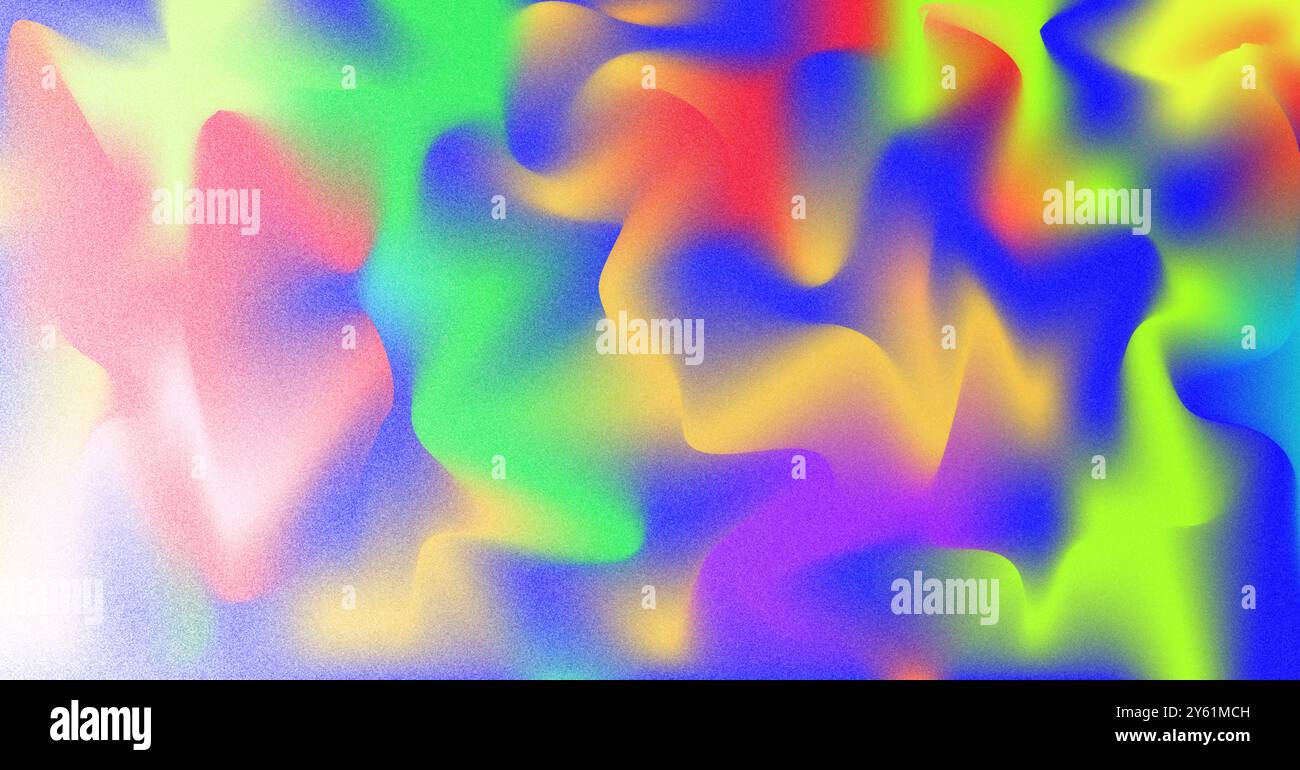 Grainy bright multicolored abstract background with smooth gradient transitions, retro background Stock Photo