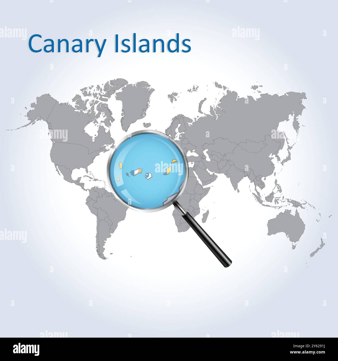 The Canary Islands Magnified Map - The Canary Islands Magnified Map And Flag Canary Islands Enlargement Maps 2Y6291J 