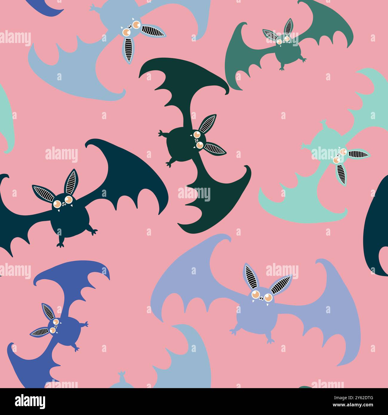 Halloween animals seamless bats vampire pattern for wrapping paper and ...