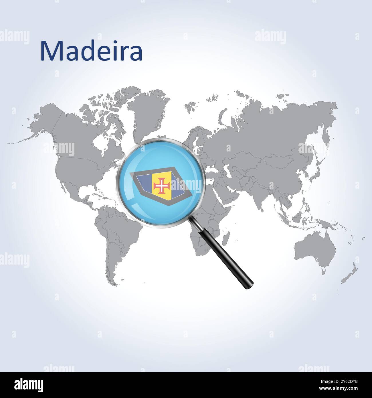 Madeira Magnified Map and Flag - Madeira Magnified Map And Flag Madeira Enlargement Maps Vector Art 2Y62DYB