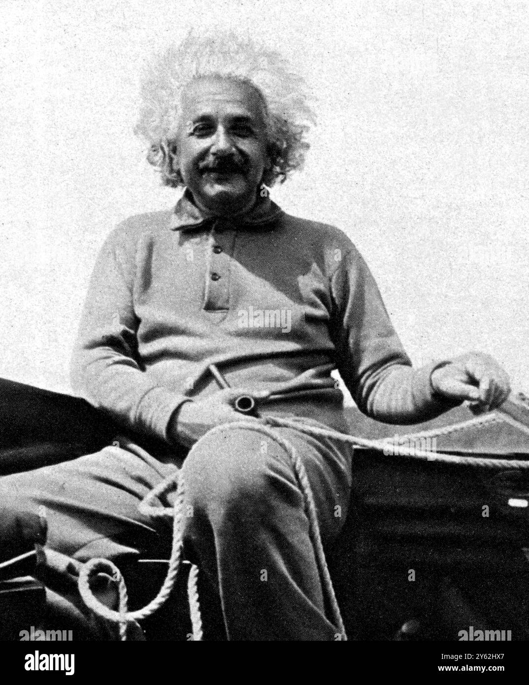 Albert Einstein On His Yacht On Holiday July 1930 Stock Photo Alamy