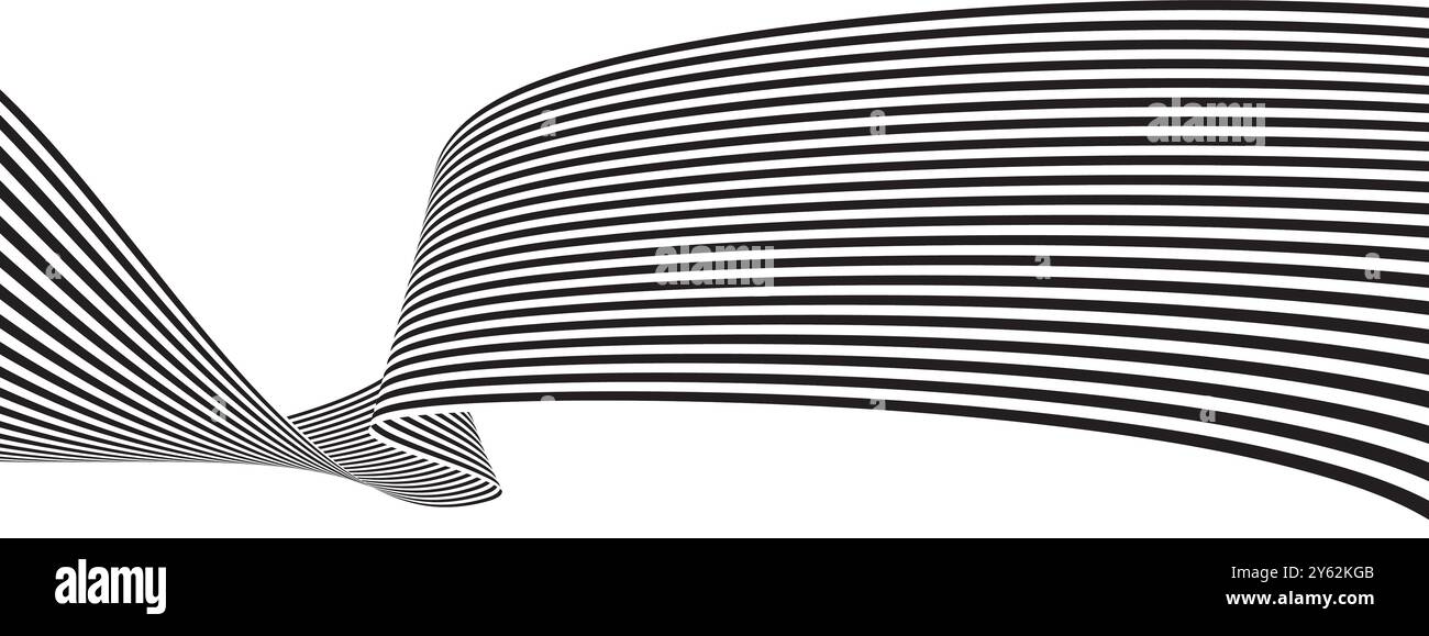 abstract black and white wave background. Vector illustration Stock ...