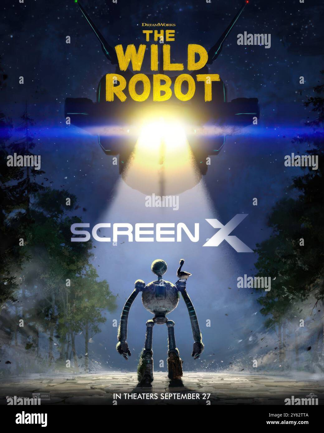 THE WILD ROBOT, US Screen X poster, from left Roz (voice Lupita Nyong