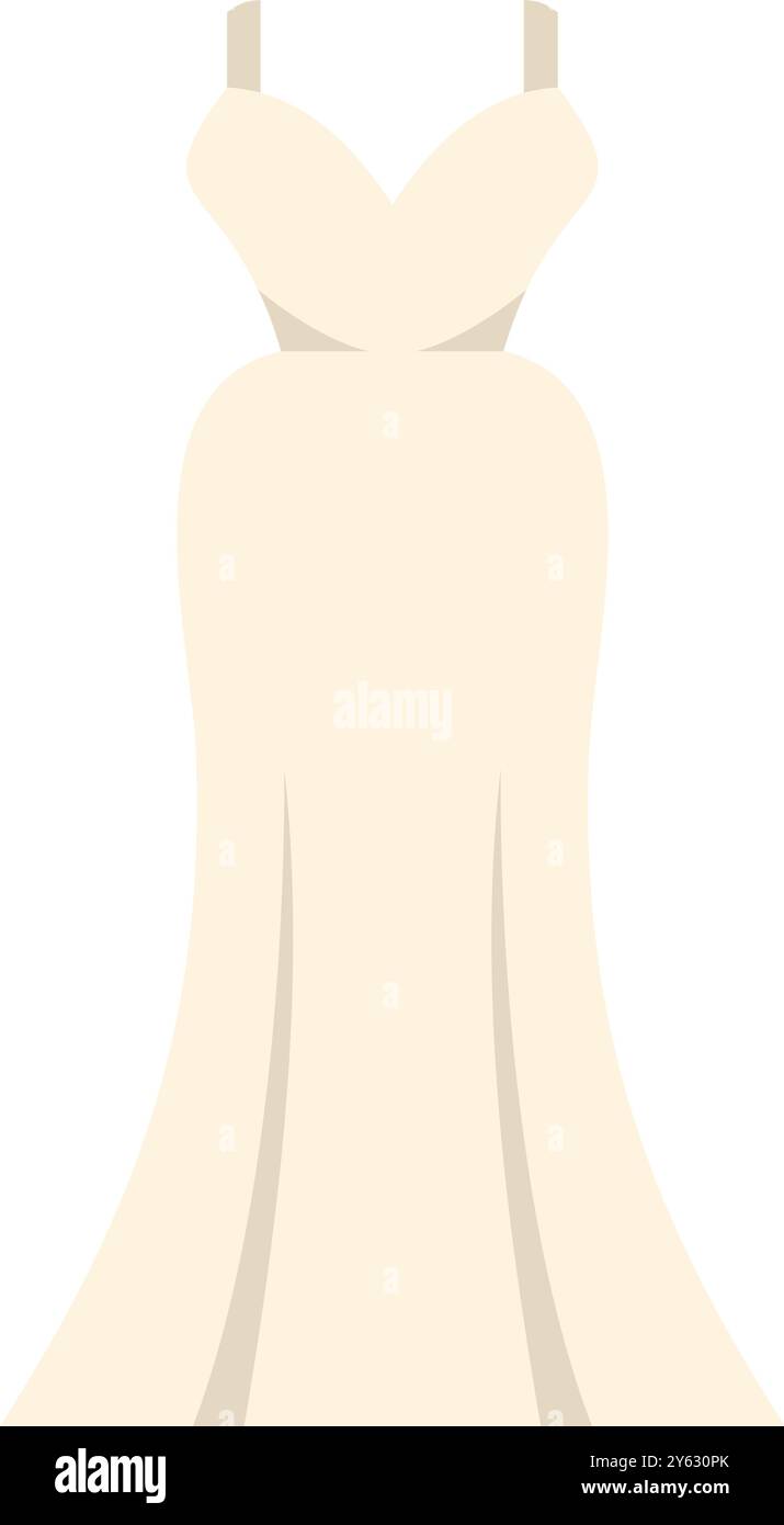 Long elegant wedding dress flowing on white background, perfect for ...