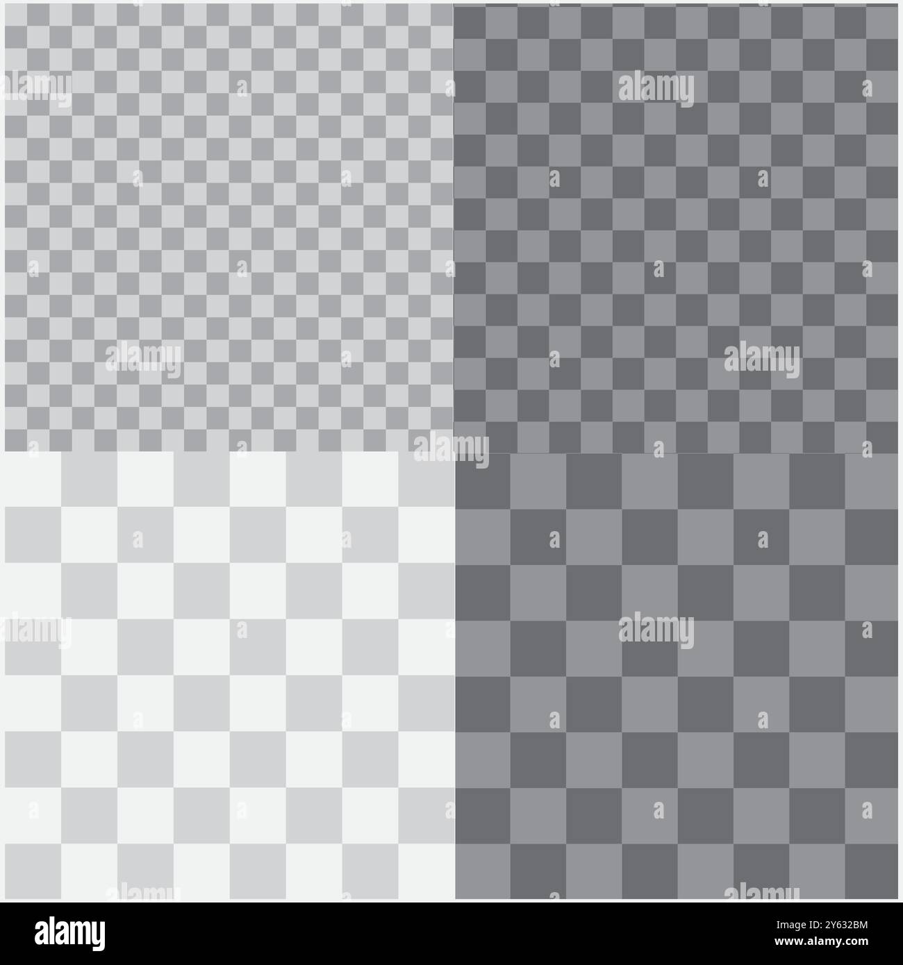 Checkerboard pattern illustration. Four square grid variations. Monochrome geometric design. Abstract vector layout. Stock Vector
