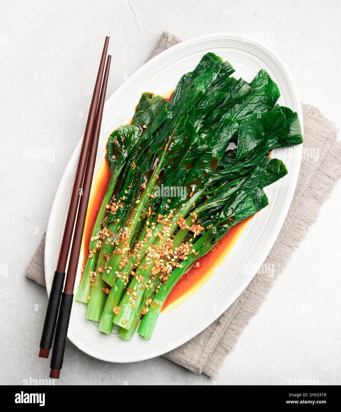 Chinese Broccoli or Gai Lan (Kai Lan Stock Photo - Alamy