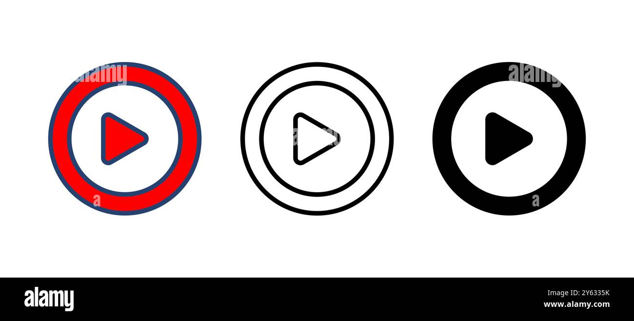 Play Icon vector. Play button vector icon Stock Vector