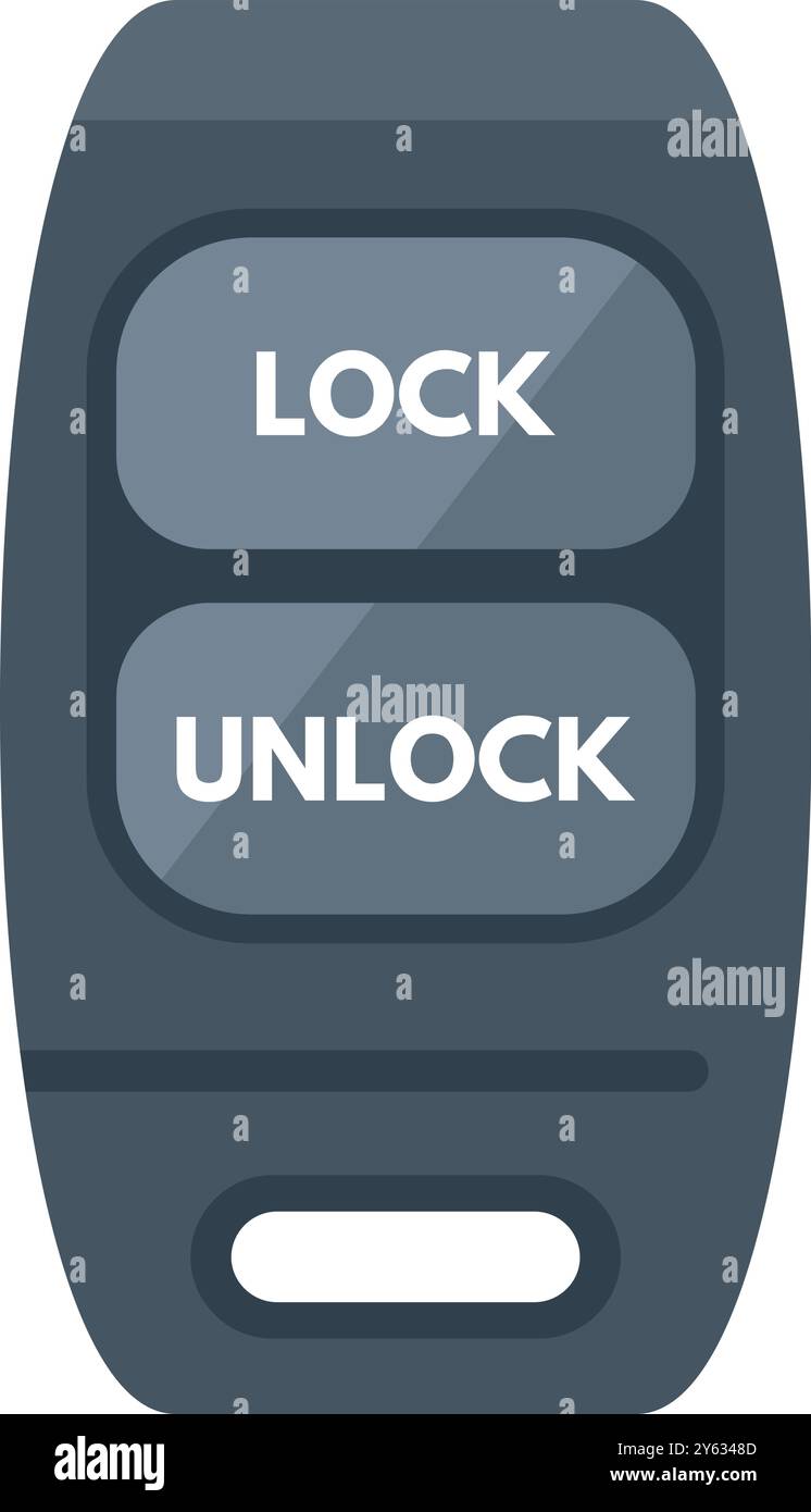 Car key fob with lock and unlock buttons, allowing for convenient vehicle access and security Stock Vector