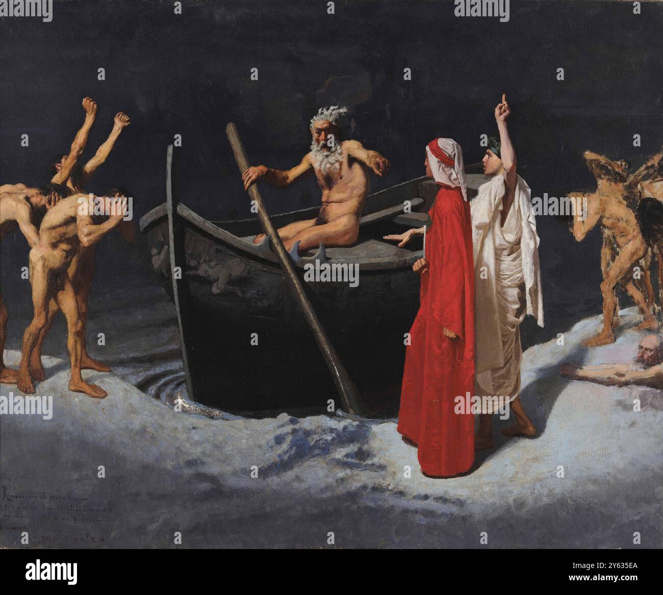 Dante and Virgil in front of Charon's Boat. Museum: Galleria d'arte ...