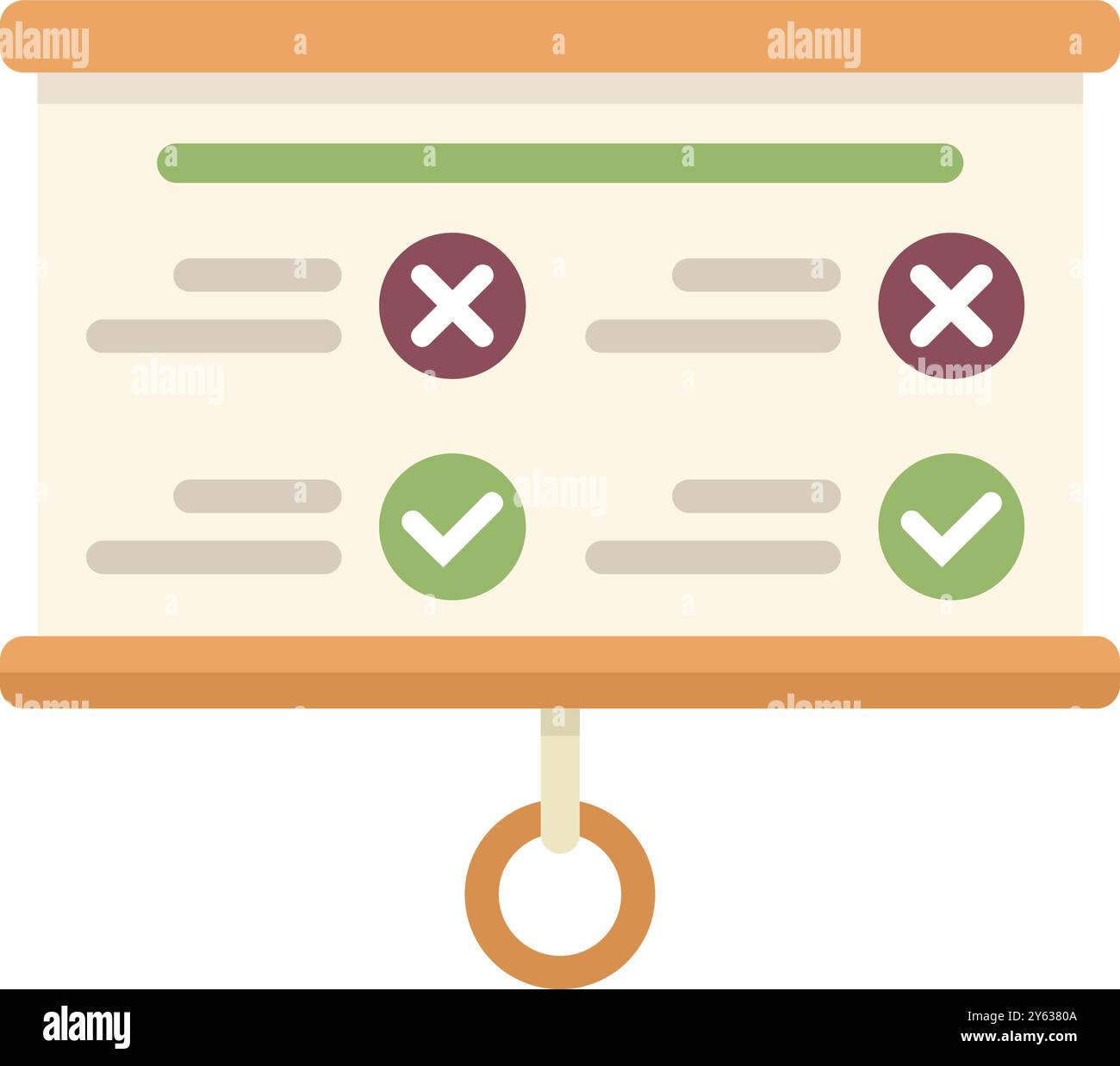 Check Mark Chart Examples Flip chart is showing checkmarks and crosses for business plan ...