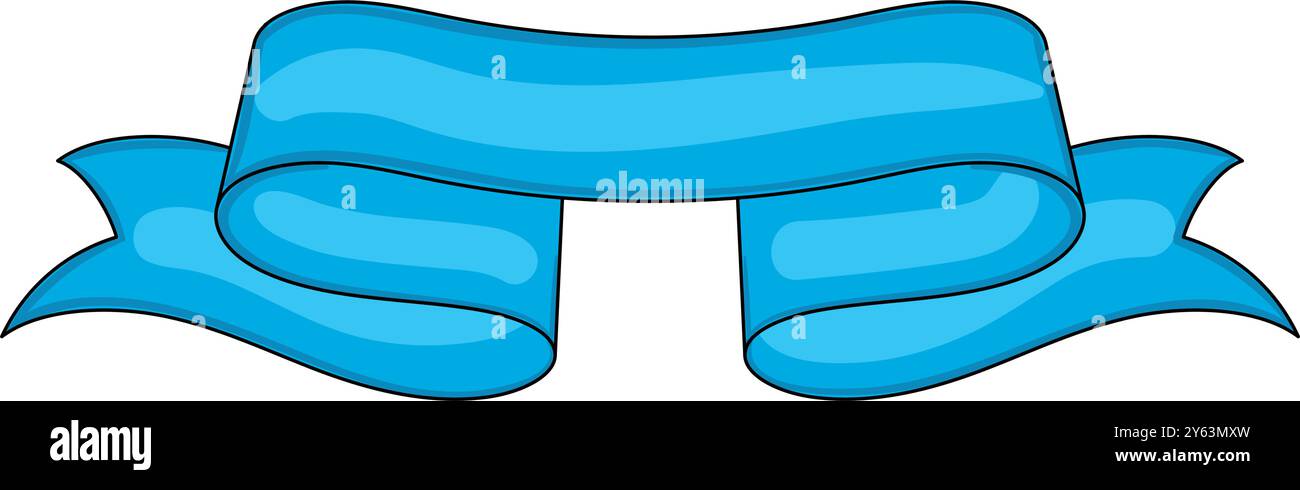 Blue ribbon banner in a flowing cartoon style, Vector Stock Vector ...