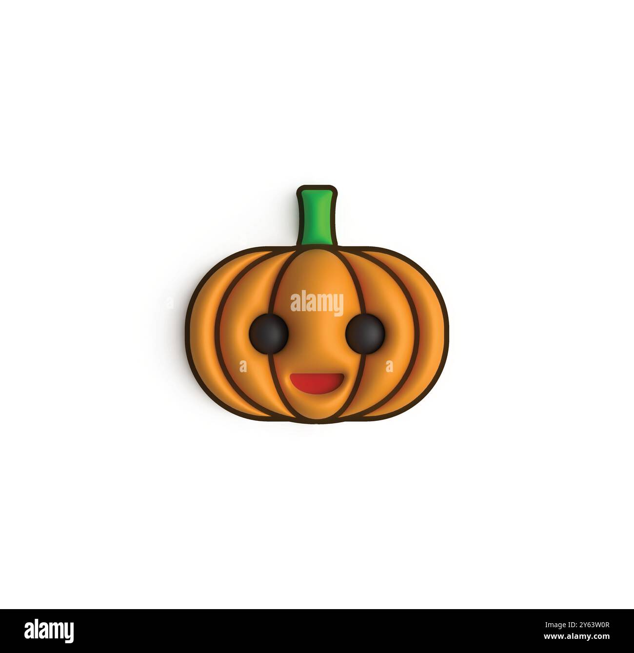 cute smiling pumpkin halloween 3d illustration Stock Vector