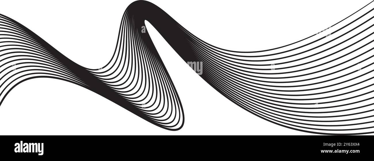 abstract black and white wave background. Vector illustration Stock ...