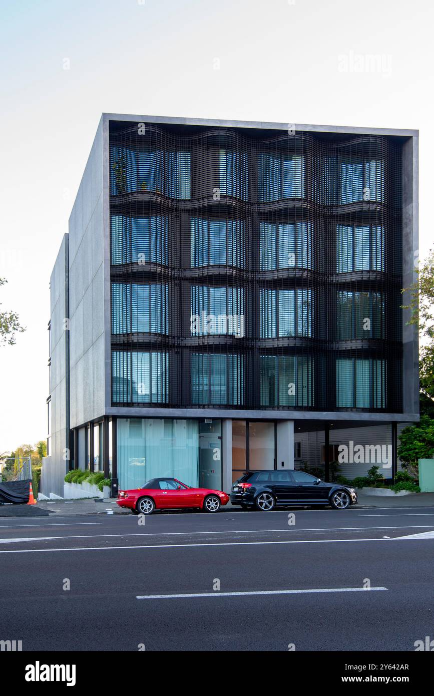 Modern low mid rise apartments in the Auckland suburb of Ponsonby, New Zealand Stock Photo